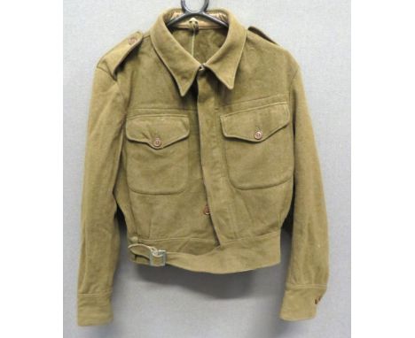 WW2 American Lease Lend 1940 Pattern Battle Dress Jacket khaki green, woollen, single breasted, closed collar, short jacket. 