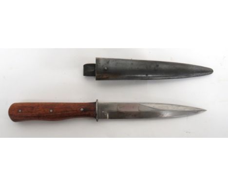 WW2 German Boot Knife 5 3/4 inch, single edged blade with sharpened back edge point. &nbsp;Forte marked "HAT 1941". &nbsp;Sma