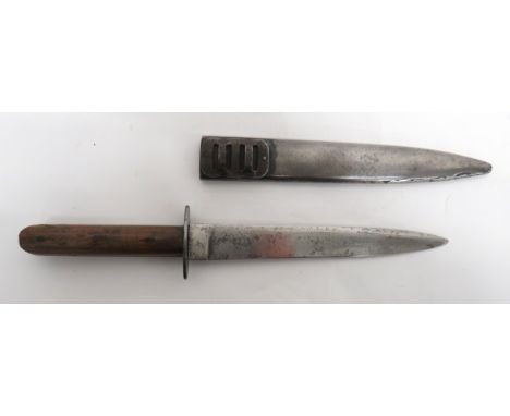 WW1 Austro-Hungarian Trench Combat Knife 8 1/4 inch, single edged blade with sharpened back edge point. &nbsp;Forte marked "R