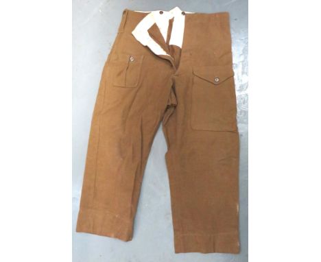WW2 American Lease Lend Field Pattern Battledress Trousers khaki, fine woollen, wide leg trousers. &nbsp;Right hip with pleat