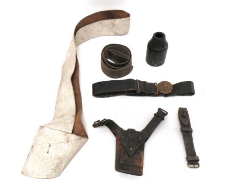 Small Selection Of Various Equipment including Royal Navy Officer's belt. &nbsp;Brass, Vic crown RN buckle. &nbsp;Fastening l