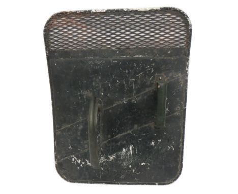 Early Post War Attributed Army Riot Shield&nbsp; green painted, rectangular alloy shield. &nbsp;The top with mesh visor. &nbs