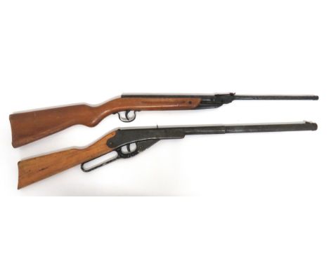 Two Vintage Pre War Air Rifles consisting Daisy Model 155. &nbsp;15 inch, blued body and action. &nbsp;Lower cocking lever. &