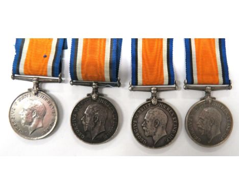 Four WW1 South African Silver War Medals silver War medals named ""Cpl. W. H. Kendall 2nd S.A.I"" ... ""Burg. B J Van De Merw