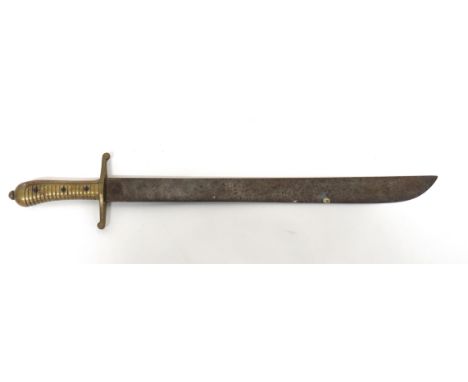 Prussian Model 1845 Short Sword 18 1/2 inch, single edged blade widening towards the point. Forte with maker's stamp. &nbsp;B