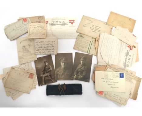 Quantity Of WW1 Letters From A Signaller In Middlesex Reg all from Pte Isaac Middlesex. &nbsp;Including light blue armband wi
