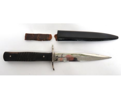 WW1 Imperial German Trench Knife 6 inch, single edged, plated blade. &nbsp;Forte with Ordnance stamp. &nbsp;Plated steel cros