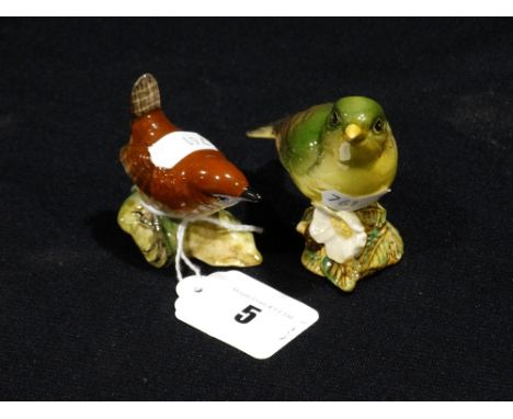 Two Beswick Model Birds, Greenfinch &amp; Wren