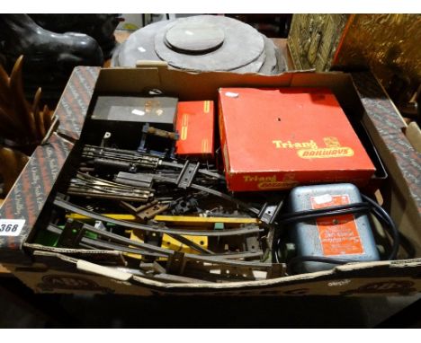 A Box Of Vintage Model Railway Track &amp; Accessories