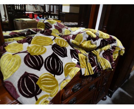 A Pair Of Sanderson, William Morris Design, Chinese Lantern Pattern Curtains, 5ft 4" Width X 7ft Drop