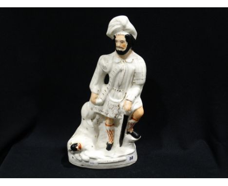 A Staffordshire Pottery Portrait Figure "The Lion Slayer"