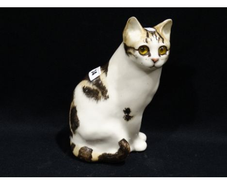 A Winstanley Pottery Model Cat With Glass Eyes