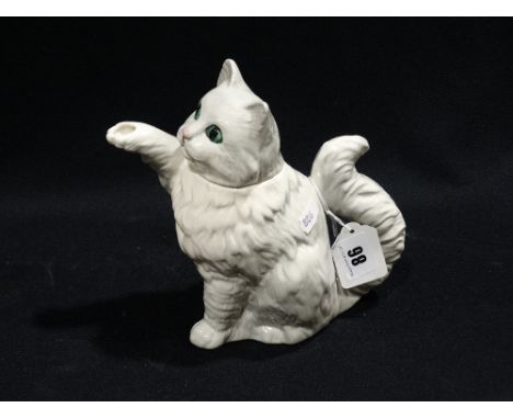 A Beswick Long Haired Cat Novelty Teapot