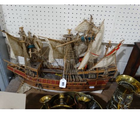 A Mid 20th Century Wooden Model Galleon