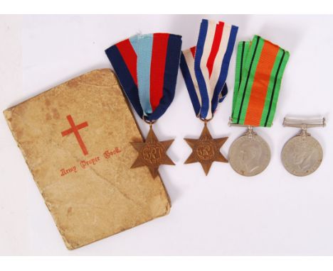 A WWII Second World War medal group belonging to an R. Knight of Bristol. Comprising of Defence Medal, War Medal, France &amp