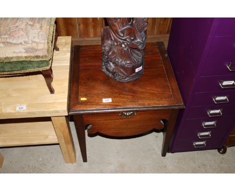 A mahogany box commode converted 