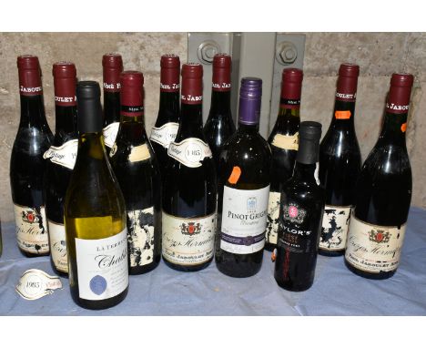 WINE, Twelve Bottles of Wine comprising Eight Bottles of CROZES HERMITAGE 1985, Paul Jaboulet Aine, fill level low neck, seal