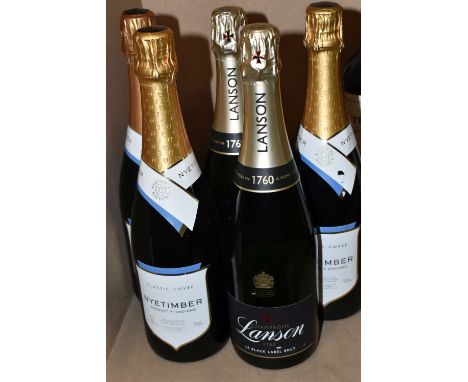 Five Bottles of Champagne/Sparkling Wine comprising two bottles of LANSON LE BLACK LABEL, 12.5% vol. 750ml, and three bottles