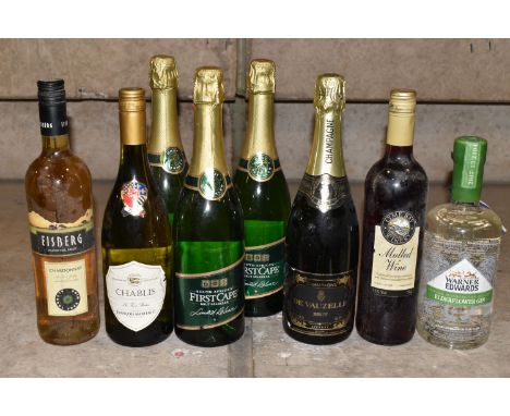 ALCOHOL, One Box of Assorted Alcohol comprising one bottle of DE VAUZELLE CHAMPAGNE, 12% vol. 75cl, three bottles of South Af