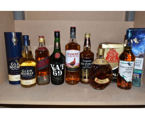 WHISKY, Seven Bottles of Blends and Single Malts comprising one bottle of TALISKER SKYE Single Malt, 45.8% vol. 700ml, fill l