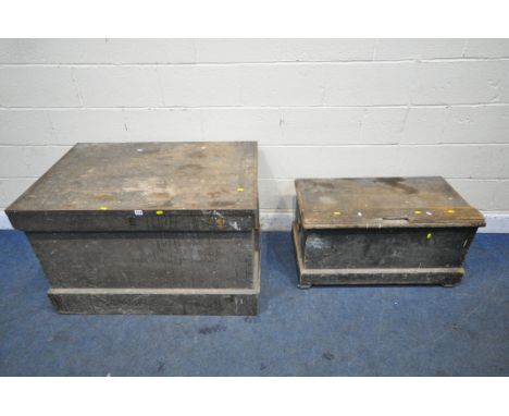 A LARGE WOODEN TOOL CHEST, with a hinged lid, enclosing a variety of drawers and compartments, width 105cm x depth 70cm x hei