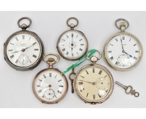 AN ASSORTMENT OF POCKET WATCHES, to include a silver open face 'The Express English Lever J G Graves Sheffield', hallmarked '
