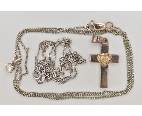 A DIAMOND PENDANT NECKLACE, A CHAIN AND A PENDANT, round brilliant cut diamond, measuring approximately 4.3mm x 4.3mm x 2.5mm