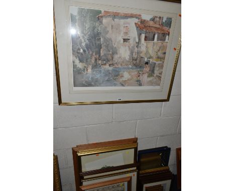 A SMALL QUANTITY OF PICTURES AND PRINTS ETC, to include a William Russell Flint limited edition print 'Mill Pool St Jean de C