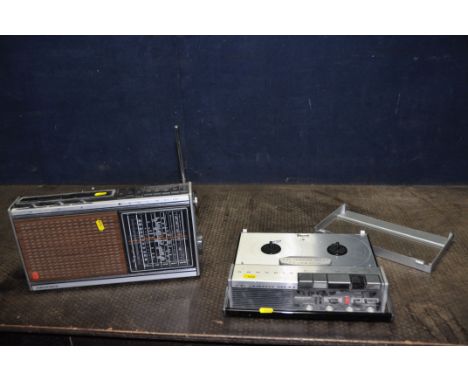 GRUNDIG VINTAGE HI FI EQUIPMENT comprising of a TK-3200 reel to reel player (untested) and a Concert-Boy 1100 radio (powers u