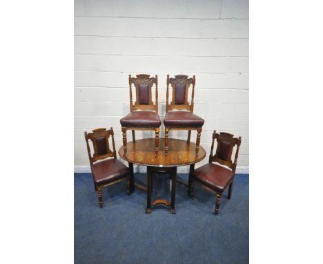 A 20TH CENTURY OAK GATE LEG TABLE, with reeded legs, open width 120cm x closed width 44cm x depth 91cm x height 75cm, along w
