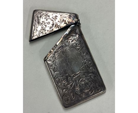 CHESTER: An engine turned silver card case. 1902. By Cohen Charles. Approx. 35 grams. Est. £50 - £80.