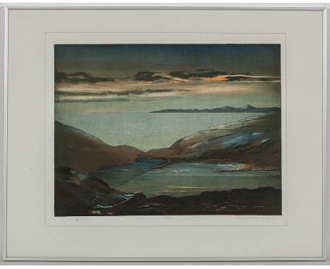 * TOM MACKENZIE,
NORTH UIST FROM SKYE
lithograph, signed, titled and numbered 6/25 in pencil
45cm x 59.5cm 
Mounted, framed a