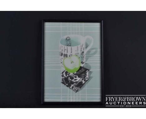 CBH - Eric Ravilious ABC Mug, green apple and box, printed in colours, signed pencil with mongram and numbered 385/500