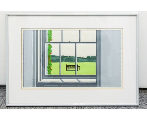 Ilana Richardson - Window and Bench, screen print in colours, signed and dated '82, numbered 22/24 in pencil, 45 x 27cm appro
