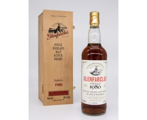   Single Malt Whisky,"Glenfarclas" Vintage 1980, Limitierte Auflage 59/1200. Destilliert 23. Dezember 1980. Abgefüllt 27. Okt