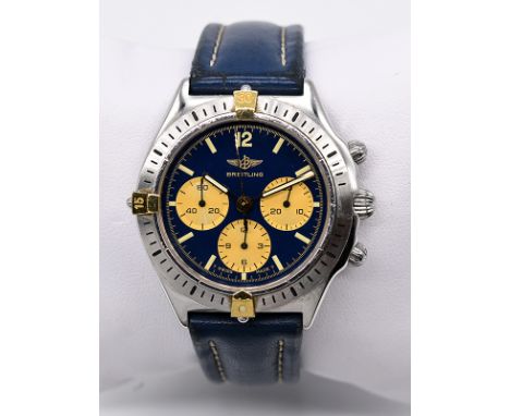   Armbanduhr (Unisex), Breitling, Callisto Lemaniawerk Vintage, Chronograph, Ref. 80520-1, 2000. Edelstahl / Gelbgold. Automa