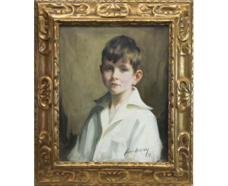 * COWAN DOBSON (SCOTTISH 1894 - 1980), PORTRAIT OF A BOY oil on canvas board, signed and indistinctly dated (19)23 or possibl
