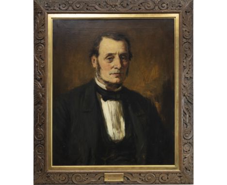 WILLIAM MCTAGGART RSA RSW (SCOTTISH 1835 - 1910), THE PORTRAIT OF JAMES TEMPLETON, FOUNDER OF TEMPLETON CARPETS, GLASGOW oil 