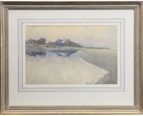 JAMES PATERSON PRSW RSA RWS (SCOTTISH 1854 - 1932), SEASCALE BEACH AND CLUBHOUSE, LAKE DISTRICT, CUMBRIA watercolour on paper