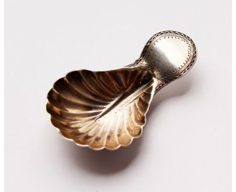 A GEORGE III CADDY SPOON. London 1813.  Maker: G. &amp; W.P.