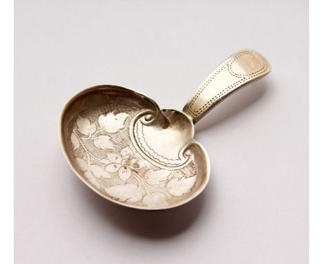 A GEORGE III CADDY SPOON. London 1813.  Maker: Joseph Taylor.