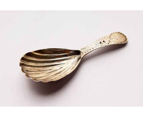 A GEORGE III CADDY SPOON. London 1791.  Maker: I.P.