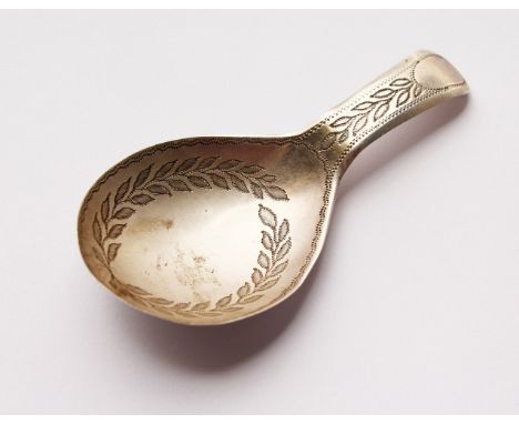 A WILLIAM IV CADDY SPOON. London 1836.  Maker: S.P.