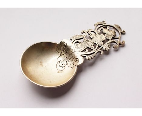 A STERLING SILVER SHREVE, CRUMP &amp; LOW CADDY SPOON.