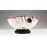 A SMALL LATTICINO GLASS BOWL.