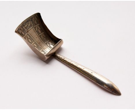 A GEORGE III CADDY SHOVEL. Birmingham 1811.
