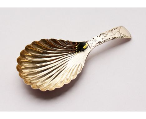 A GEORGE III SHELL CADDY SPOON. Birmingham Circa. 1790.