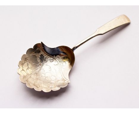 A GEORGE III CADDY SPOON. Birmingham 1817.  Maker: I.T.