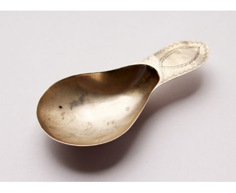 A GEORGE III CADDY SPOON. Sheffield 1787.  Maker: Nathaniel Smith &amp; Co.