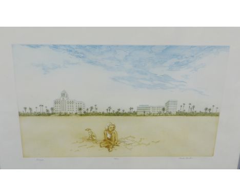 Frank Martin Biscayne, Miami Coloured lithograph Signed in pencil and numbered 82/100 61 x 38cm